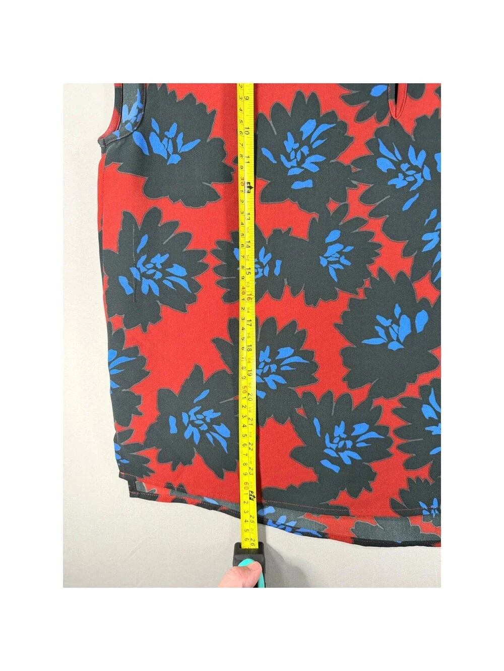 J.Crew Womens Red Black Blue Floral Keyhole Sleeveless Blouse Top Size 8